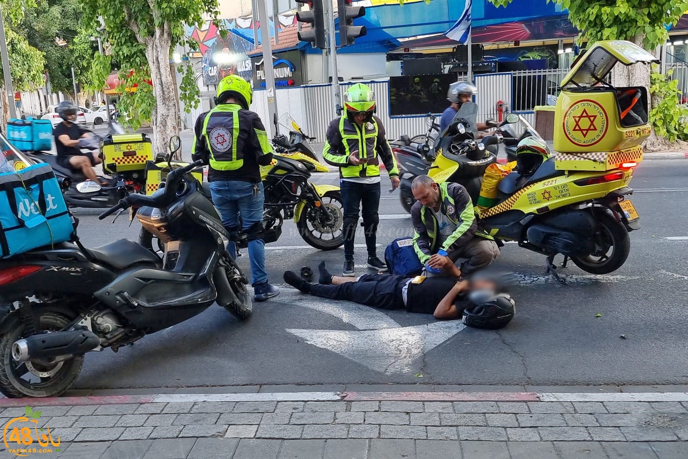  يافا: اصابة متوسطة لسائق دراجة نارية بحادث طرق ذاتي